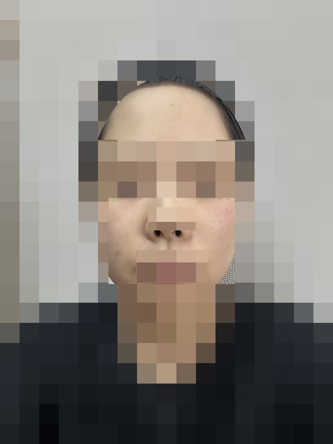 翌日15時頃・再使用後 · 顔の記録